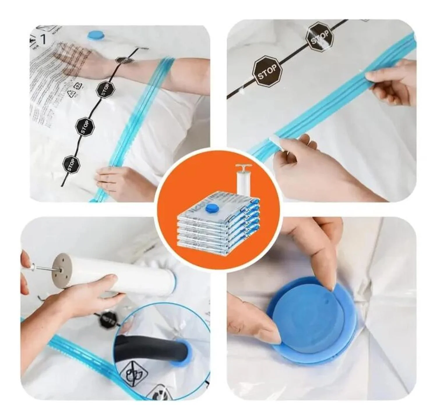 Bolsas Al Vacio Para Ropa Set 12 + Bomba - Imagen 6