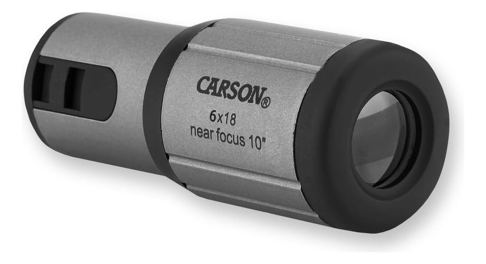 Monocular Carson 6×18 Plata Compacto 10m Para Observación Y Naturaleza Plateado