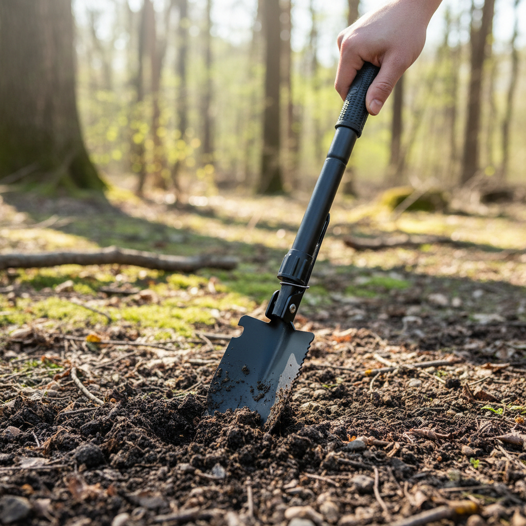 Pala Para Camping Tactica Plegable Desarmable Compacta - Imagen 4