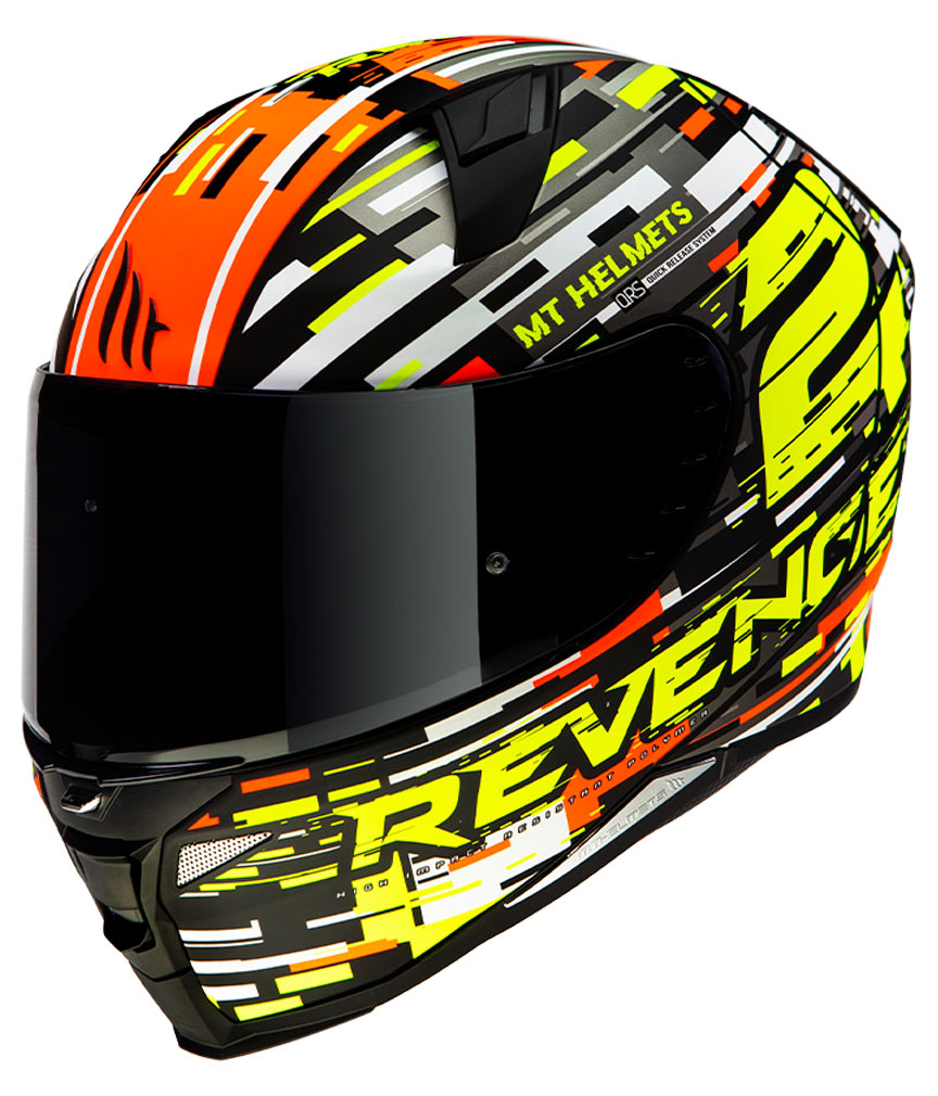 Casco MT REVENGE 2 BAYE A4 NARANJA FLUOR BRILLO Integral - Imagen 2