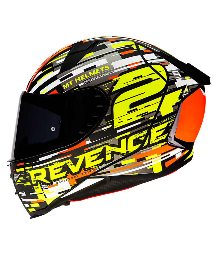 Casco MT REVENGE 2 BAYE A4 NARANJA FLUOR BRILLO Integral - Imagen 3