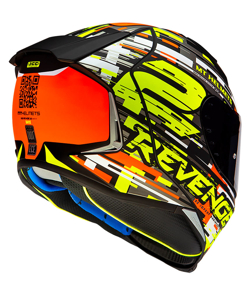 Casco MT REVENGE 2 BAYE A4 NARANJA FLUOR BRILLO Integral - Imagen 4
